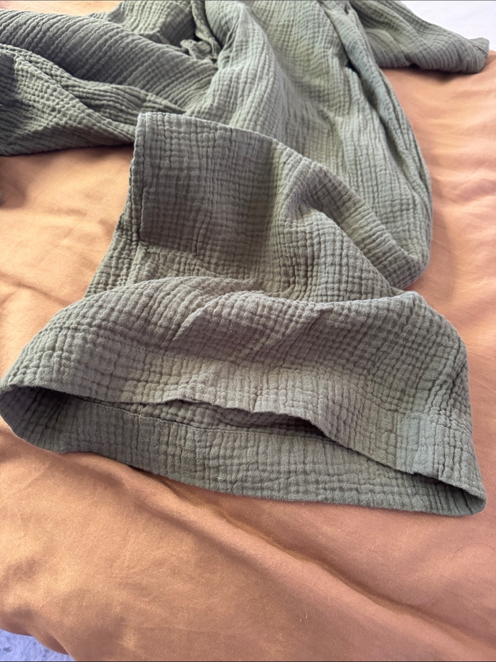 GAP Olive Gauze Short-Sleeve Jumpsuit - Picture 5 of 5